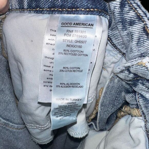 Good American 90’s relaxed destroyed distressed jeans - Picture 5 of 6